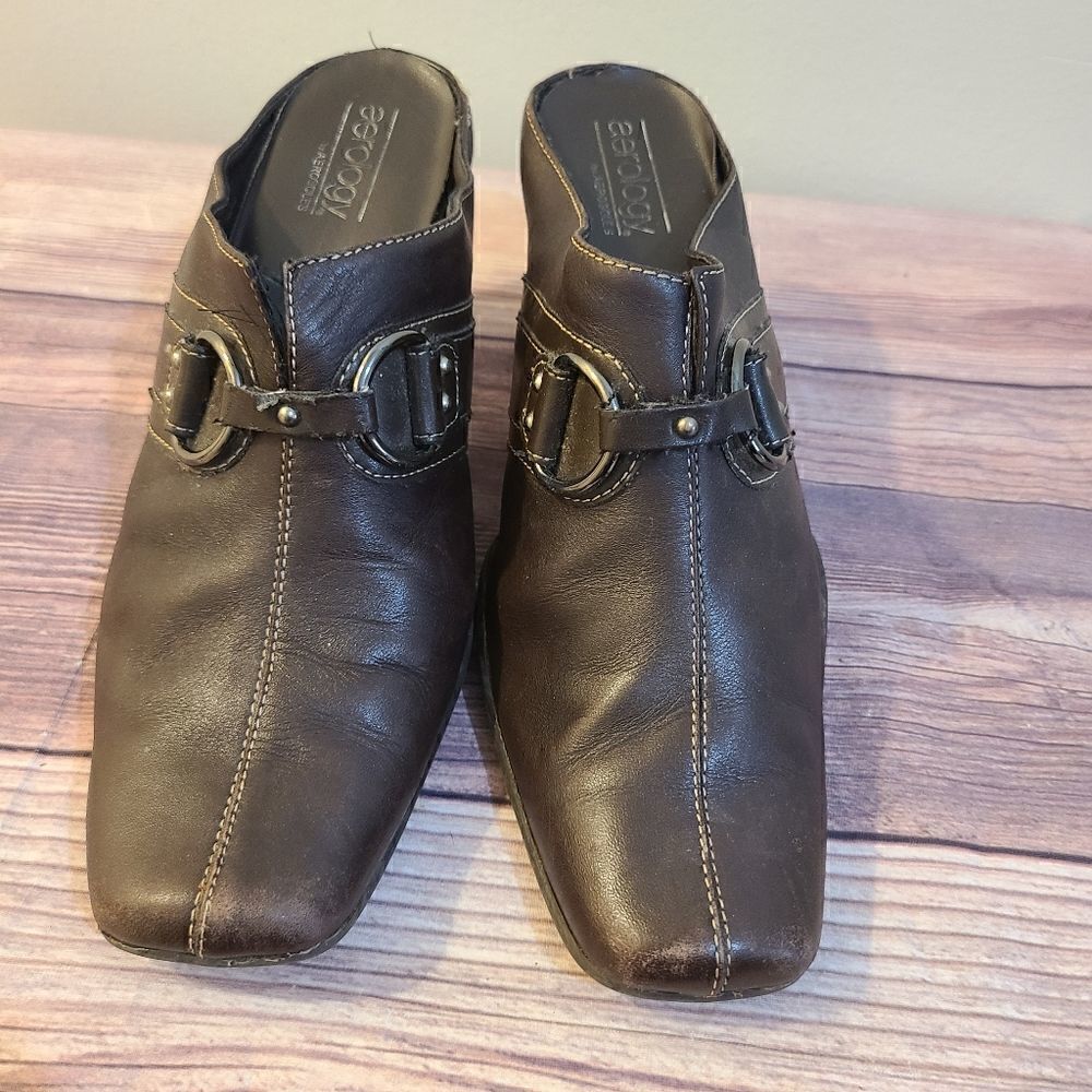 Aerology by aerosoles slides comfort heels Wafers Size 8B “Snapaziod”